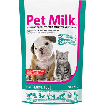 Alimento Completo Vetnil Pet Milk Sachê Substituto do Leite Materno 100G