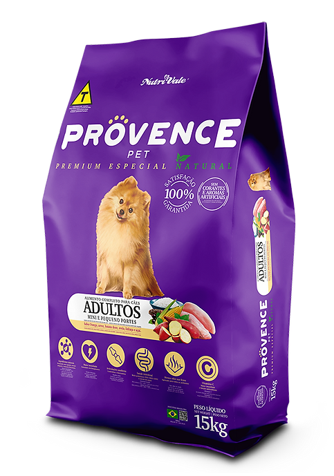 Ração Seca Provence Premium Especial Adulto Raças Pequenas - Frango, Arroz, Batata Doce, Aveia e Linhaça 15kg