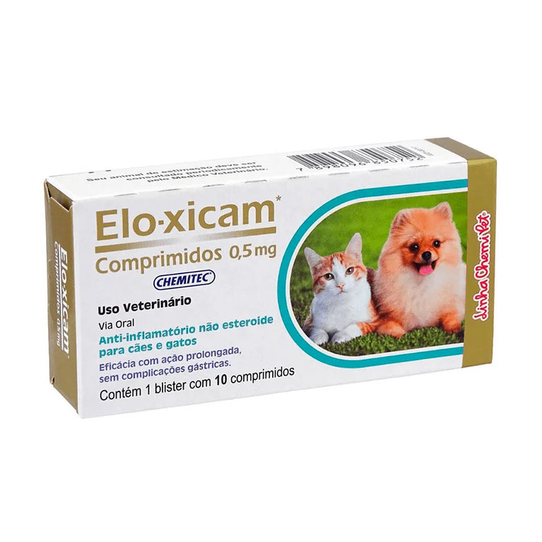 Anti-Inflamatório Chemitec Elo-xicam 0,5 mg Comprimidos para Cães e Gatos