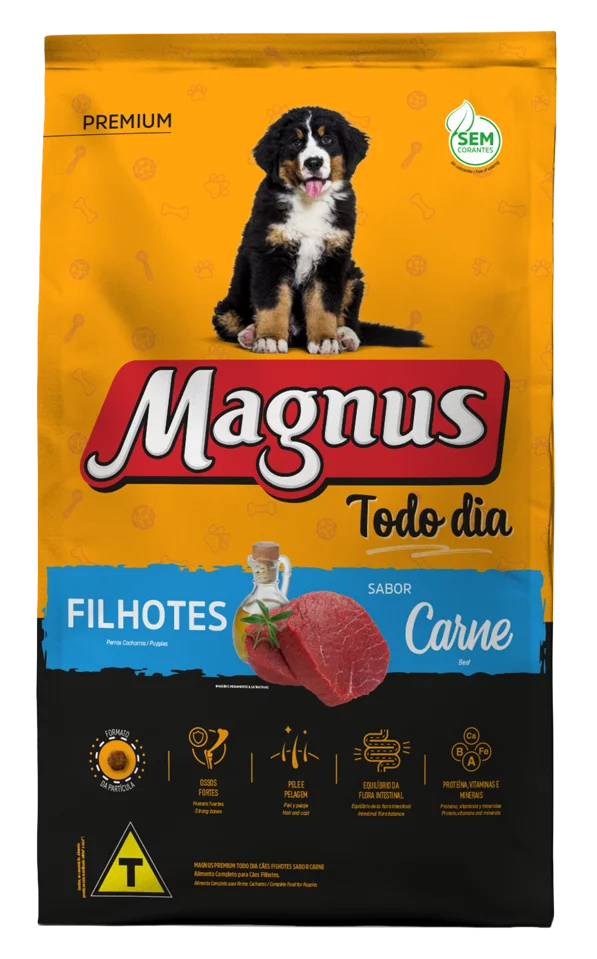 Ração Seca Magnus Premium Todo Dia Filhotes - Carne