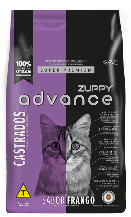 Ração Seca Zuppy Advance Frango para Gatos Castrados