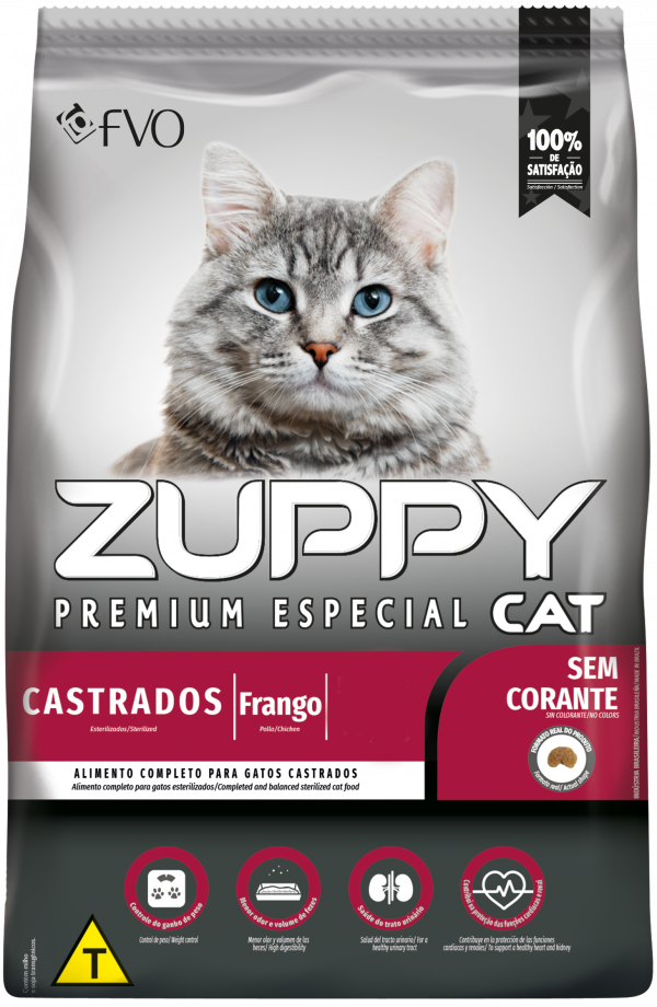 Ração Seca Zuppy Frango para Gatos Adultos Castrados