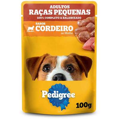 Ração Úmida Pedigree Sachê Cordeiro ao Molho para Cães Adultos de Raças Pequenas 100g