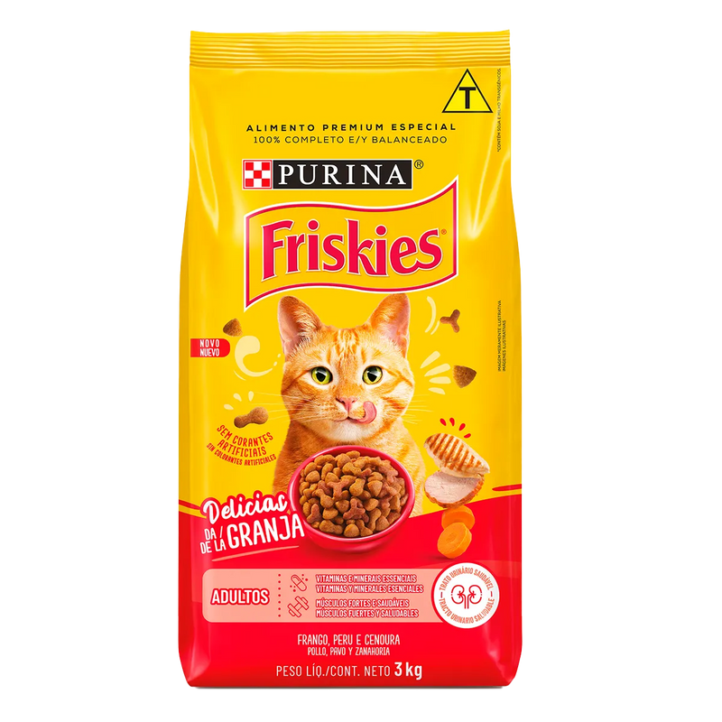 Ração Seca Nestlé Purina Friskies Frango para Gatos Adultos - 10,1kg