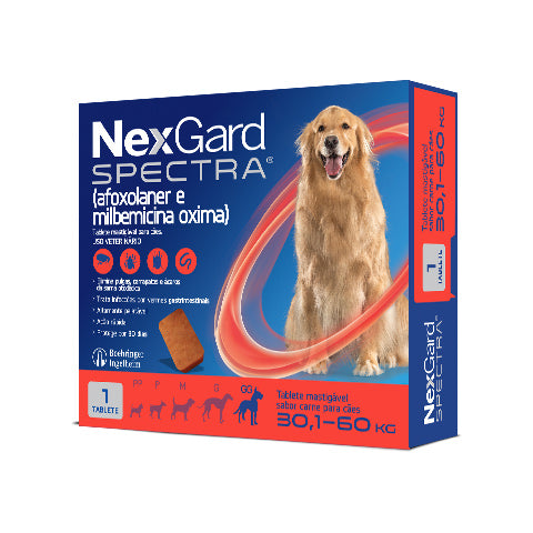 Antipulgas e Carrapatos NexGard Spectra para Cães de 30,1 a 60 Kg